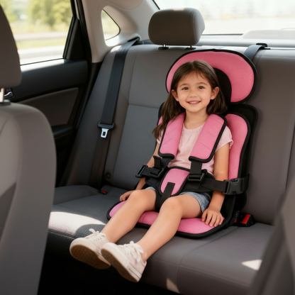Foldable Portable Child Car Booster Seat with Safety Harness