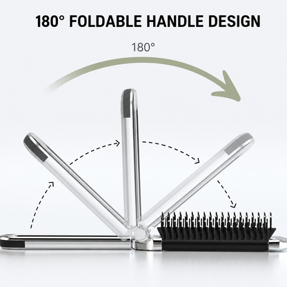 Foldable Travel Hair Brush with Mirror Compact Styling Brush