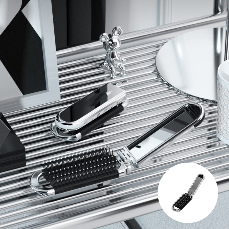 Foldable Travel Hair Brush with Mirror Compact Styling Brush