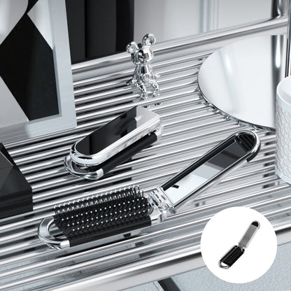 Foldable Travel Hair Brush with Mirror Compact Styling Brush