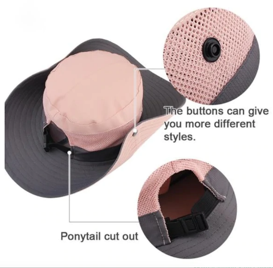Foldable UV Protection Sun Hat with Ponytail Opening