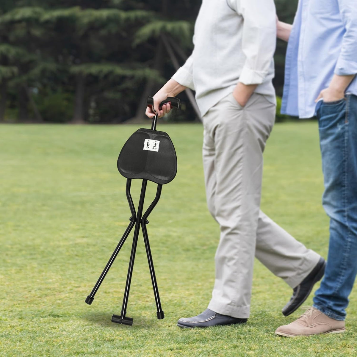 Foldable Walking Stick Seat Cane For Rest Support
