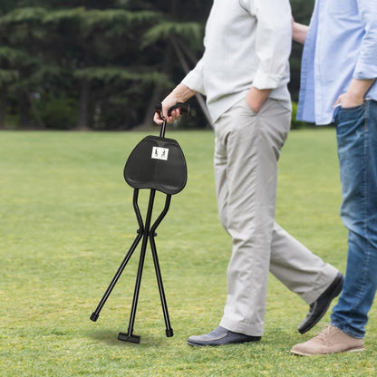 Foldable Walking Stick Seat Cane For Rest Support