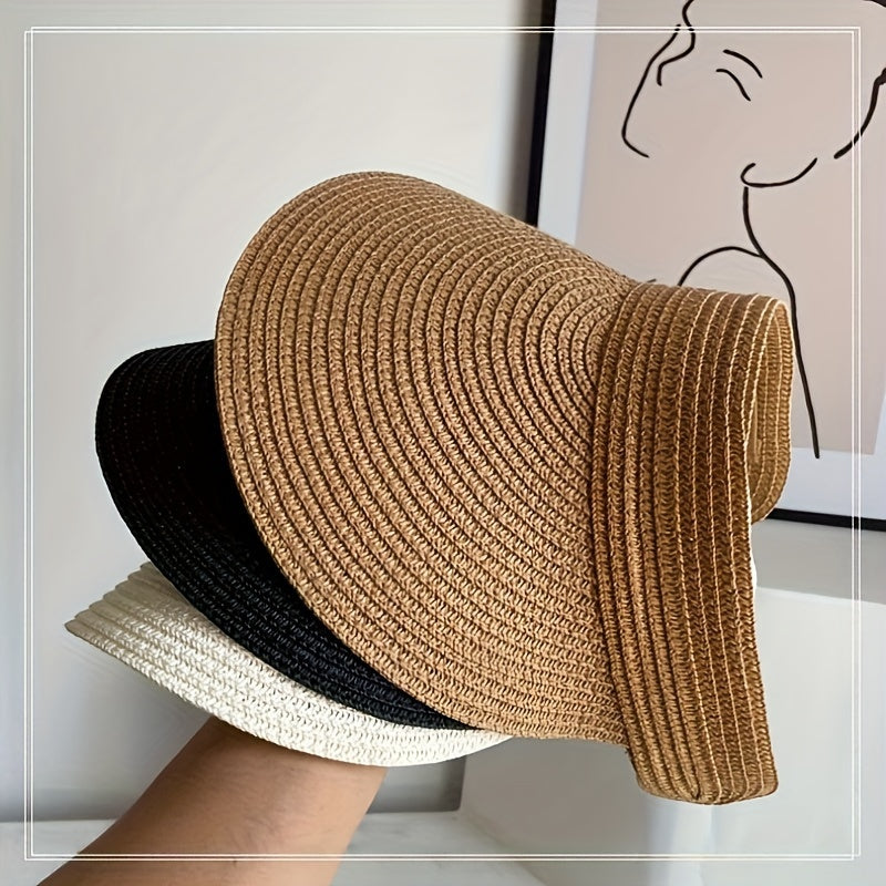 Foldable Wide Brim Sun Hat with Adjustable Fit and UV Shade