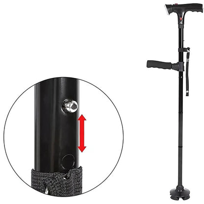 Folding Adjustable Walking Cane Lightweight Collapsible Support