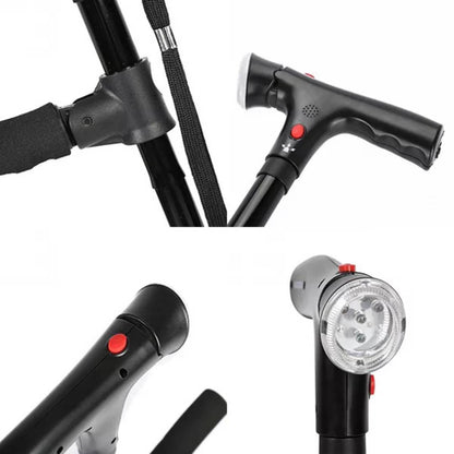 Folding Adjustable Walking Cane Lightweight Collapsible Support