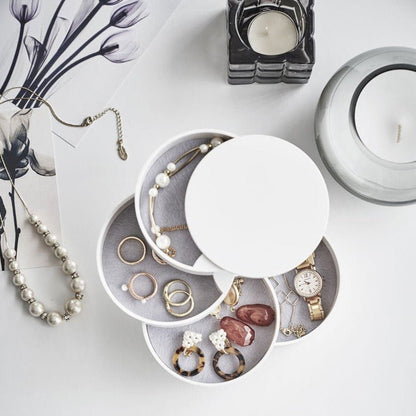 Four Layer Jewelry Organizer With Rotating Storage Compartments