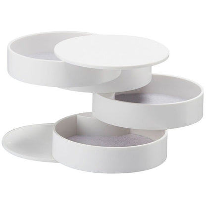 Four Layer Jewelry Organizer With Rotating Storage Compartments