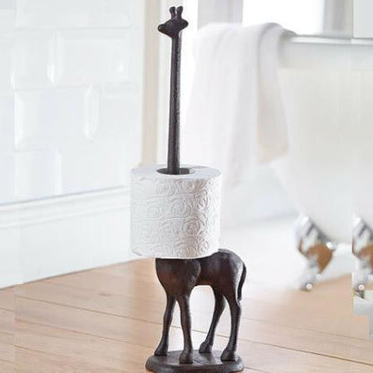 Freestanding Cast Iron Giraffe Toilet Paper Holder