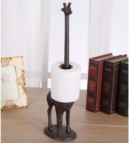 Freestanding Cast Iron Giraffe Toilet Paper Holder