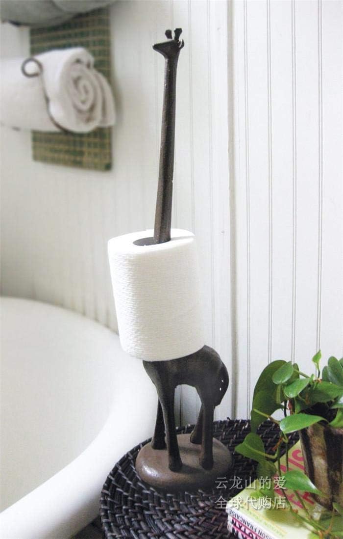 Freestanding Cast Iron Giraffe Toilet Paper Holder