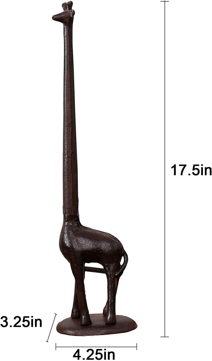 Freestanding Cast Iron Giraffe Toilet Paper Holder