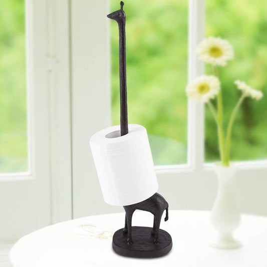 Freestanding Cast Iron Giraffe Toilet Paper Holder