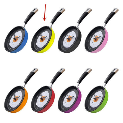 Fried Egg Pan Wall Clock Silent Decorative Kitchen Clock