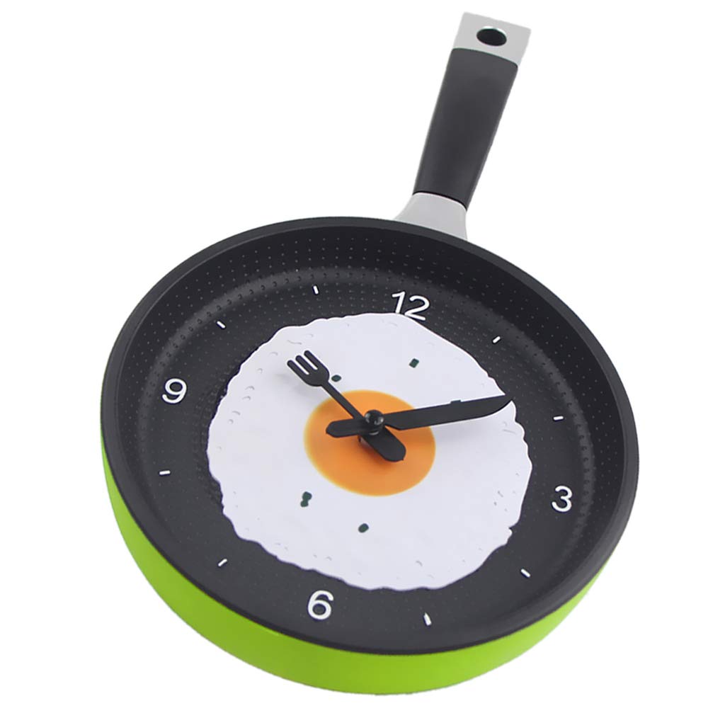 Fried Egg Pan Wall Clock Silent Decorative Kitchen Clock