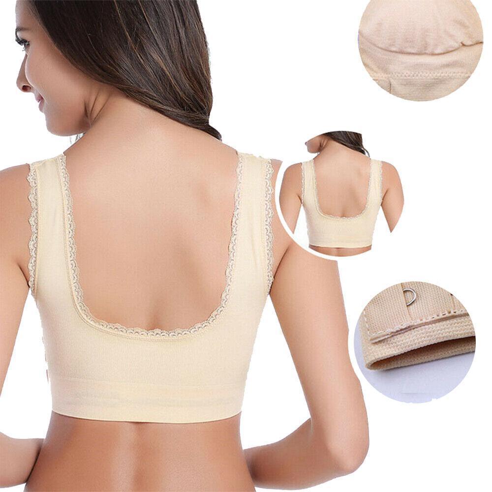 Front Closure Lace Support Bra with Side Buckle
