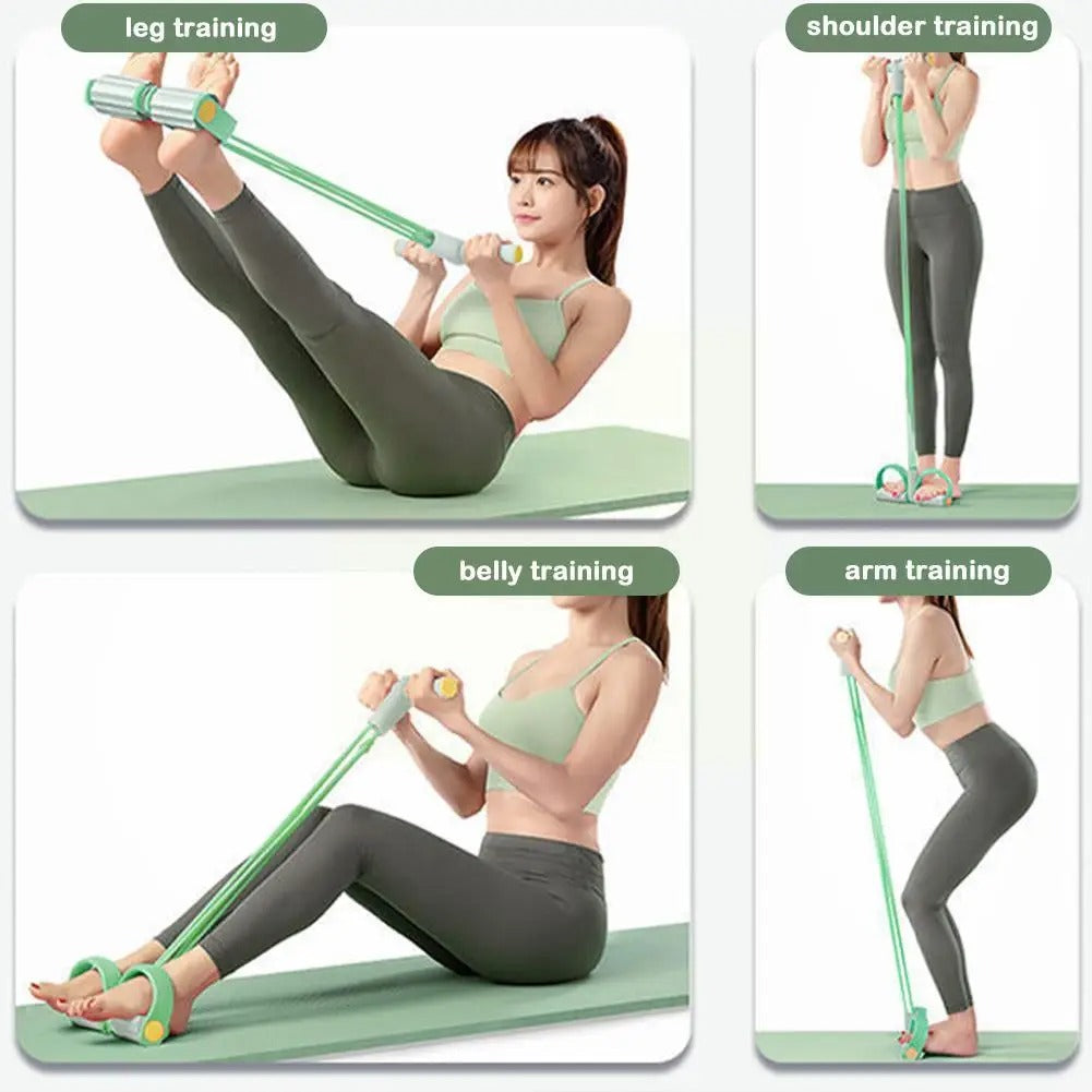 Full Body Resistance Training Band with Foot Pedals