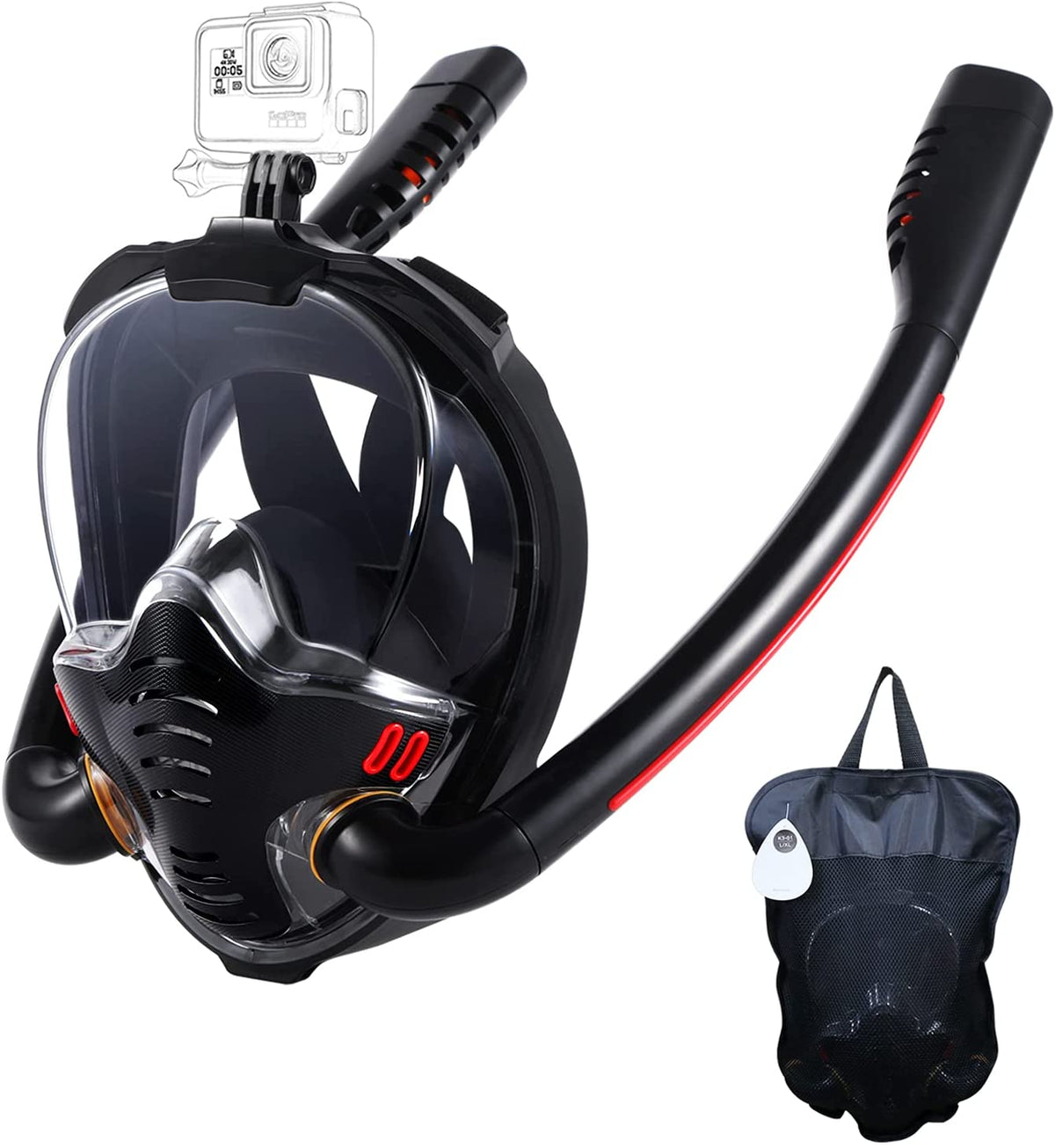 Full Face Snorkel Mask 180° Panoramic View with Anti Fog Cloth