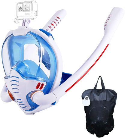 Full Face Snorkel Mask 180° Panoramic View with Anti Fog Cloth