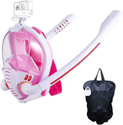 Full Face Snorkel Mask 180° Panoramic View with Anti Fog Cloth