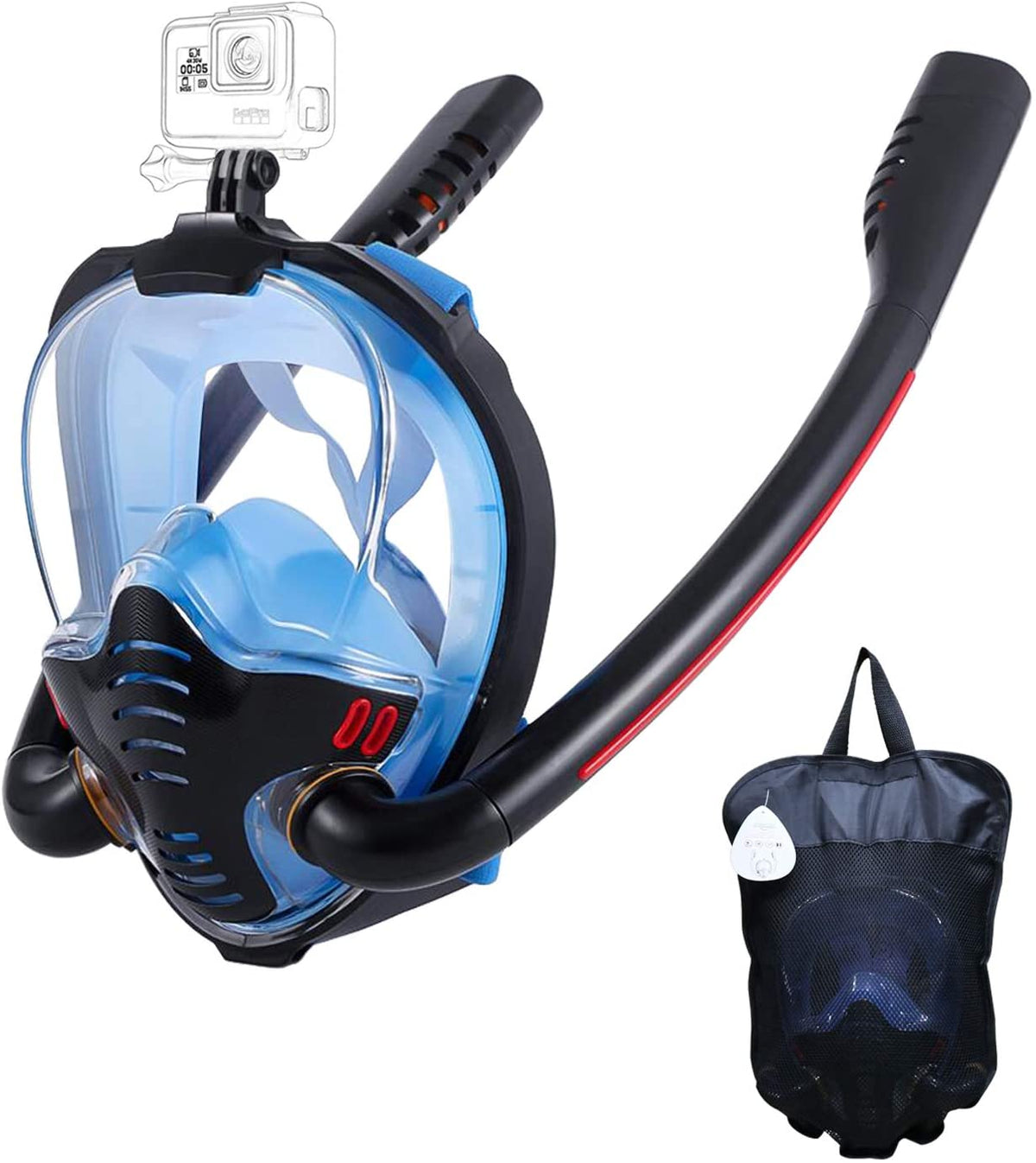 Full Face Snorkel Mask 180° Panoramic View with Anti Fog Cloth