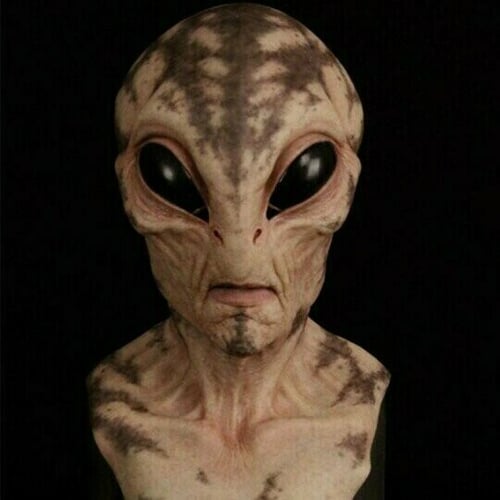 Full Head Alien Costume Mask Realistic Latex Silicone