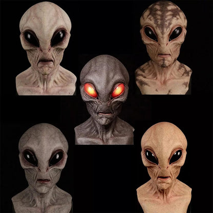 Full Head Alien Costume Mask Realistic Latex Silicone