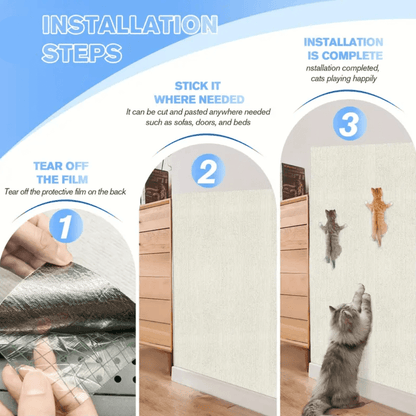 Furniture Cat Scratching Mat with Adhesive Backing
