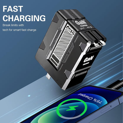 GaN Fast Charger Dual USB Ports for Phones and Tablets