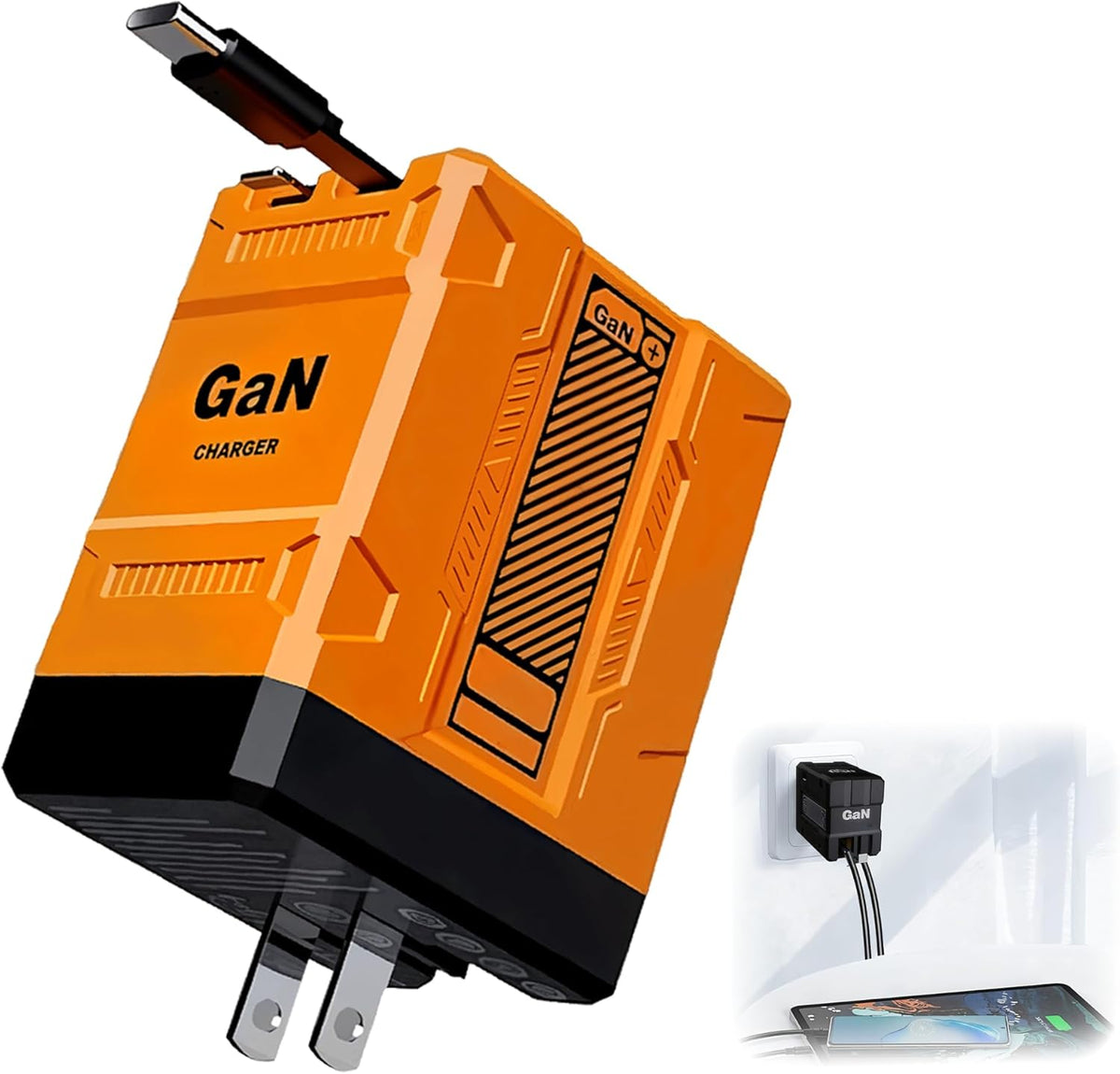 GaN Fast Charger Dual USB Ports for Phones and Tablets