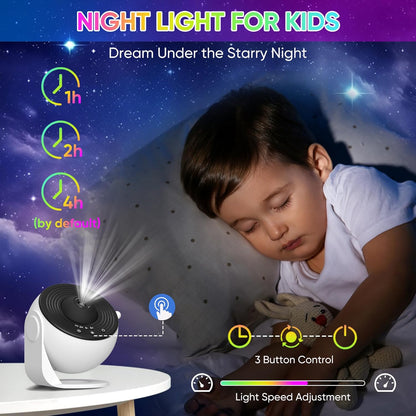 Galaxy Star Projector Night Light with 360 Degree Rotating Projection