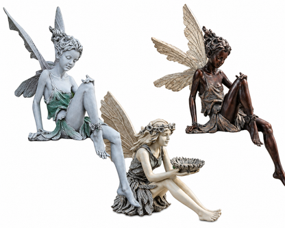 Garden Fairy Statue Resin Bird Bath Outdoor Yard Decor