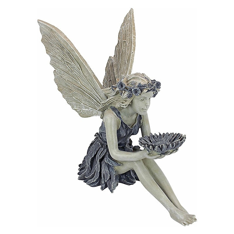 Garden Fairy Statue Resin Bird Bath Outdoor Yard Decor