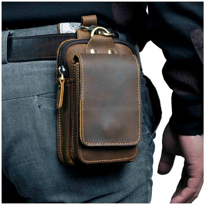 Genuine Leather Men's Waist Belt Bag