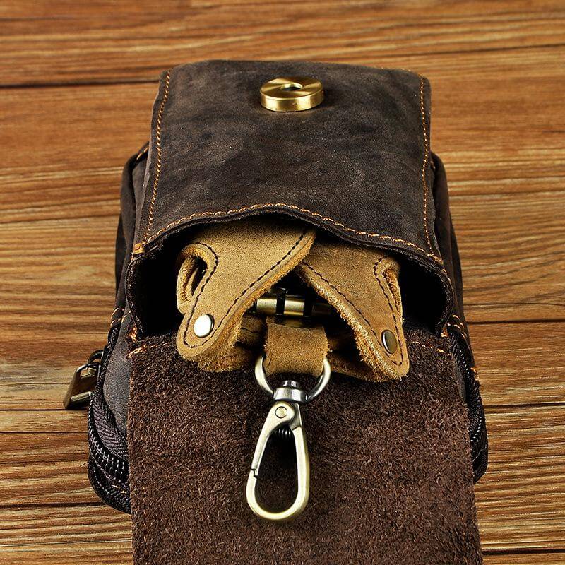 Genuine Leather Men's Waist Belt Bag
