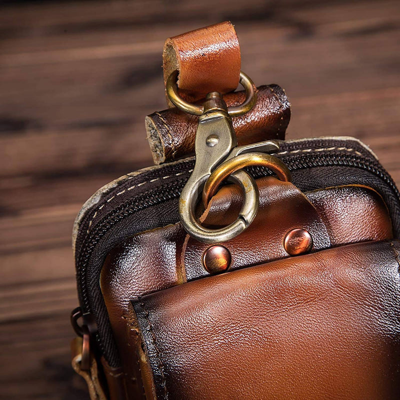 Genuine Leather Men's Waist Belt Bag