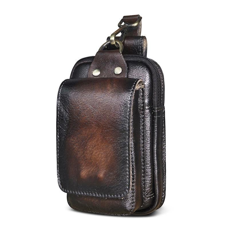 Genuine Leather Men's Waist Belt Bag