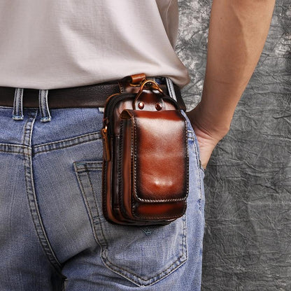 Genuine Leather Men's Waist Belt Bag