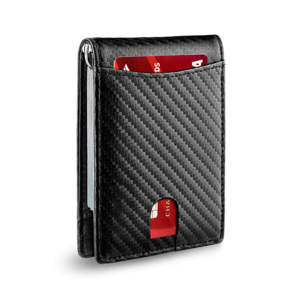 Genuine Leather RFID Blocking Card Holder Wallet