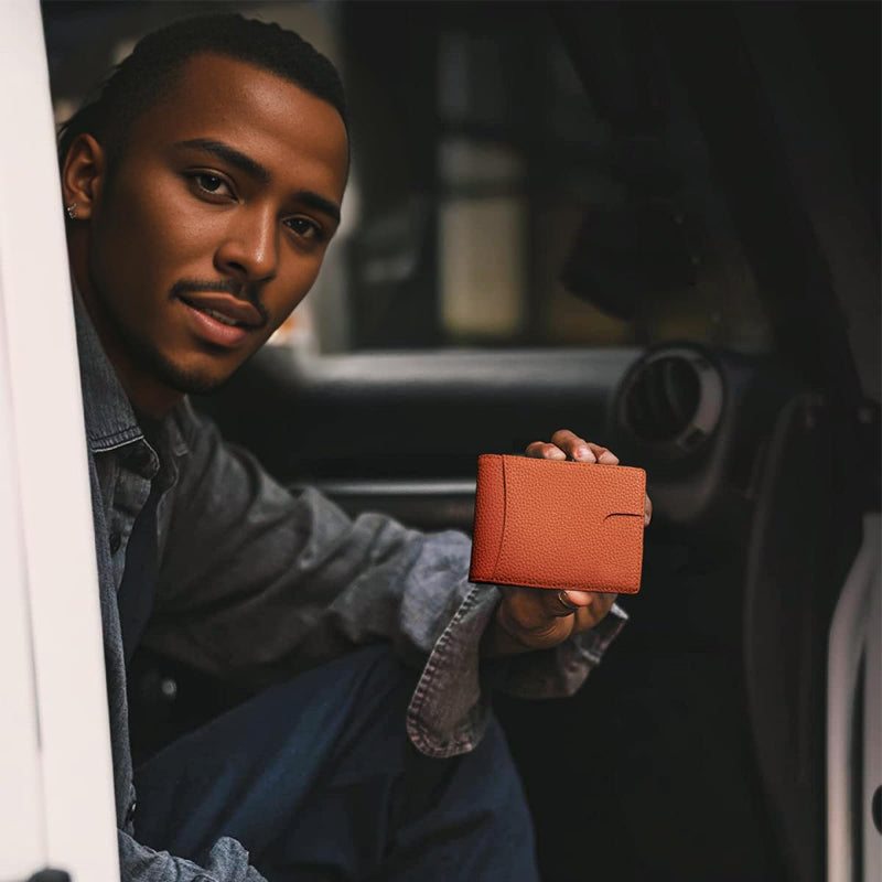 Genuine Leather RFID Blocking Slim Card Holder Wallet