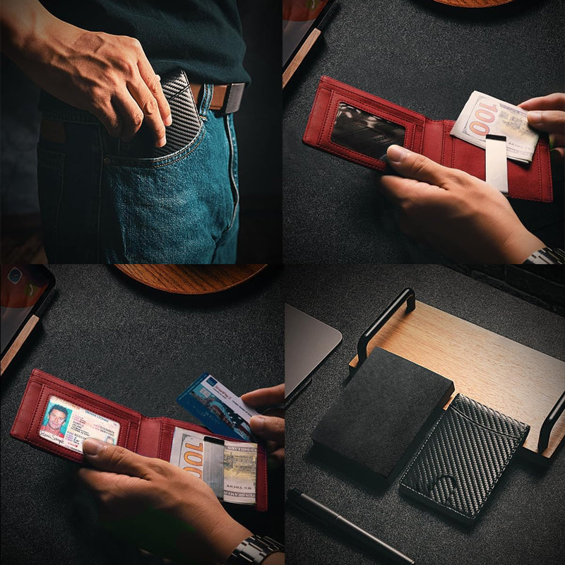 Genuine Leather RFID Blocking Slim Card Holder Wallet