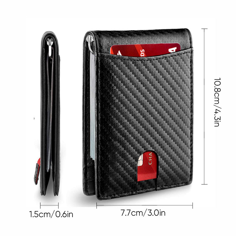 Genuine Leather RFID Blocking Slim Card Holder Wallet