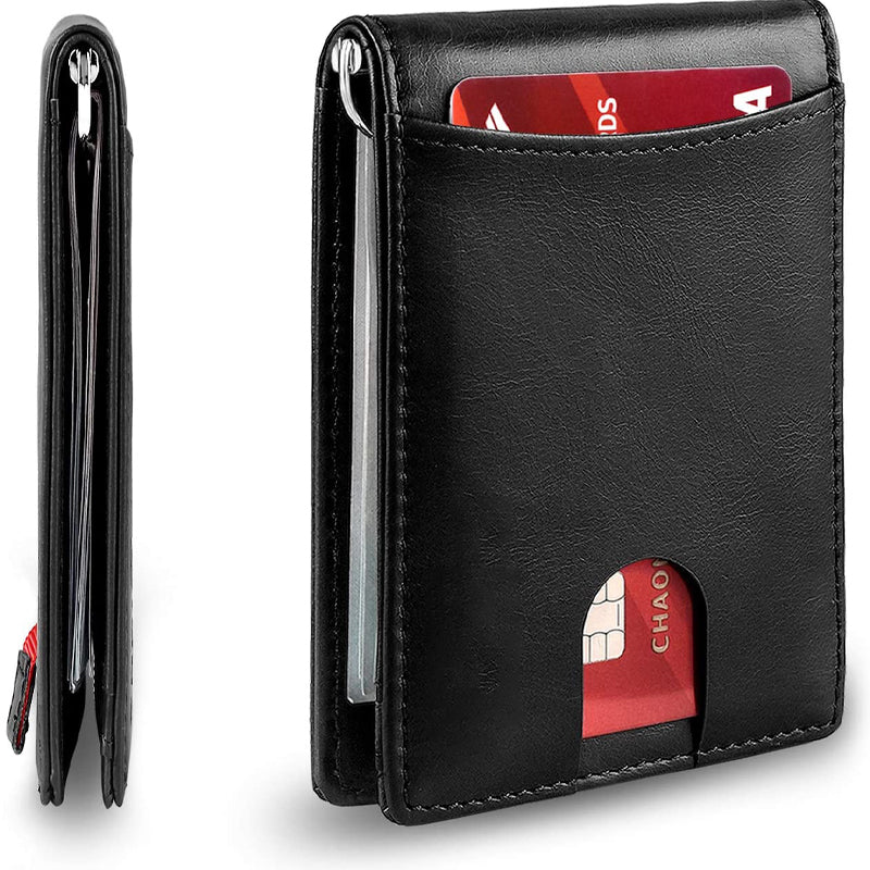 Genuine Leather RFID Blocking Slim Card Holder Wallet