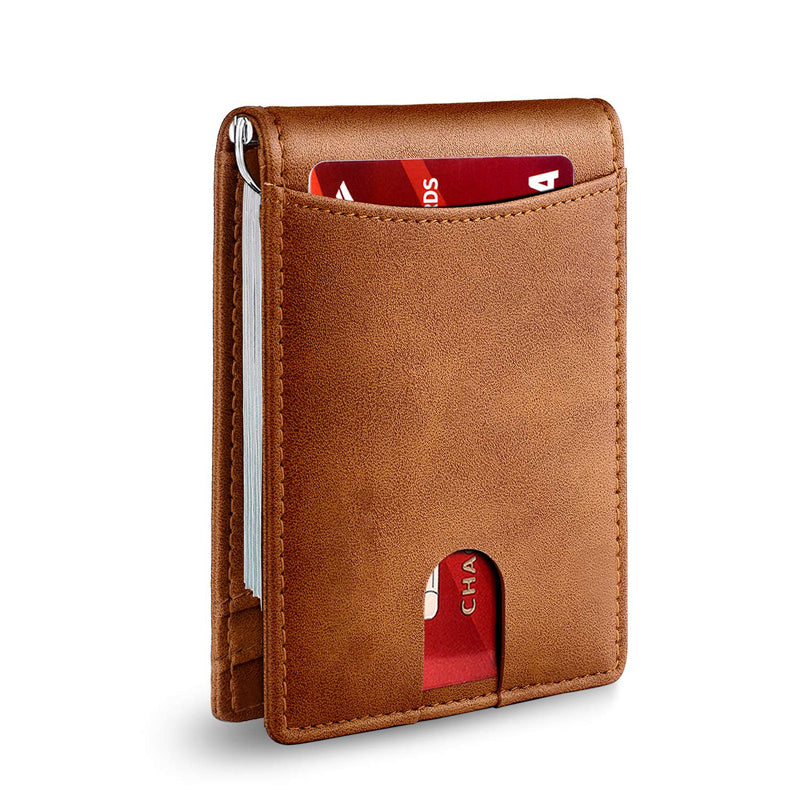 Genuine Leather RFID Blocking Slim Card Holder Wallet