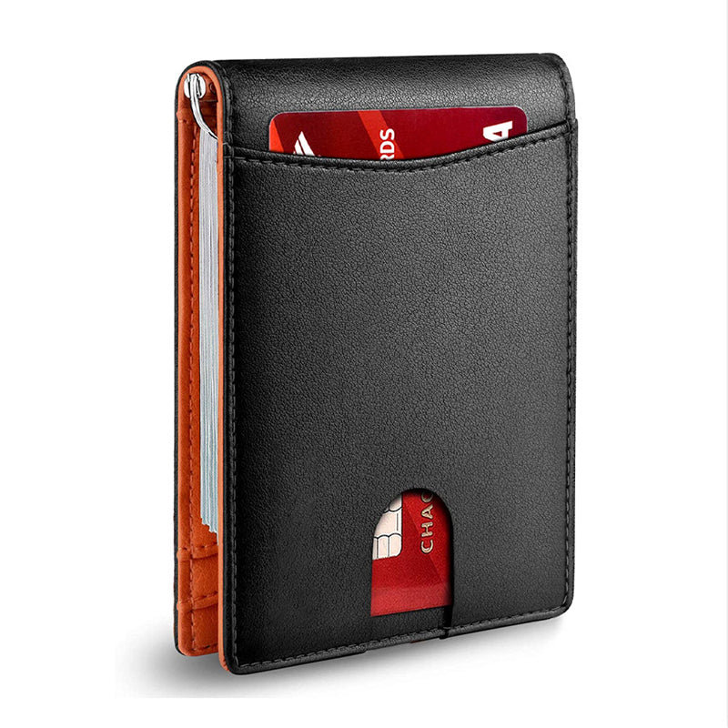 Genuine Leather RFID Blocking Slim Card Holder Wallet