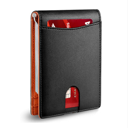 Genuine Leather RFID Blocking Slim Card Holder Wallet
