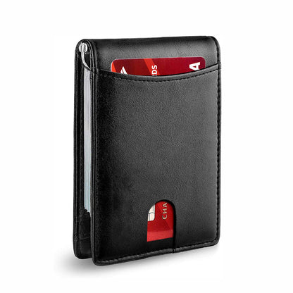 Genuine Leather RFID Blocking Slim Card Holder Wallet