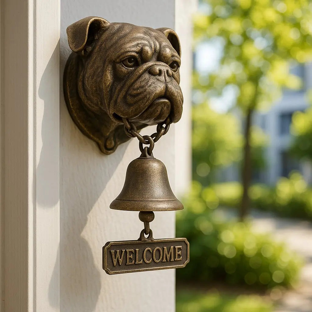 German Shepherd Wall Mounted Welcome Bell Bronze Finish