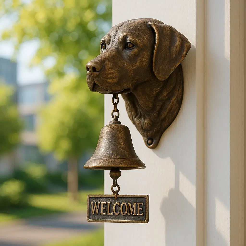 German Shepherd Wall Mounted Welcome Bell Bronze Finish