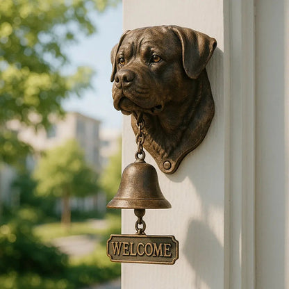 German Shepherd Wall Mounted Welcome Bell Bronze Finish